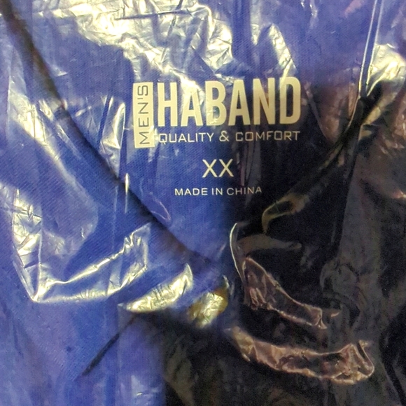 💢FREE with 2 Pc. Bundle💢 Knit Men's Polo Shirt Jersey Haband Brand Blue XX NWT - Picture 2 of 8